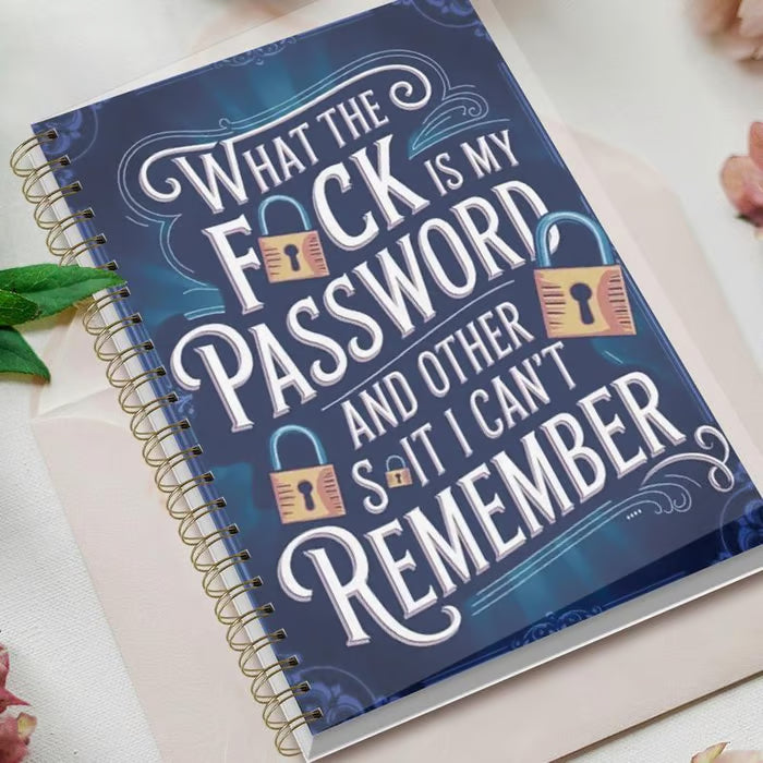 ⏰Last 4 hours Sale: Save 49%-📅Funny Password Notebook - Spiral Bound with Lock Icons & Funny Security Phrases✍️