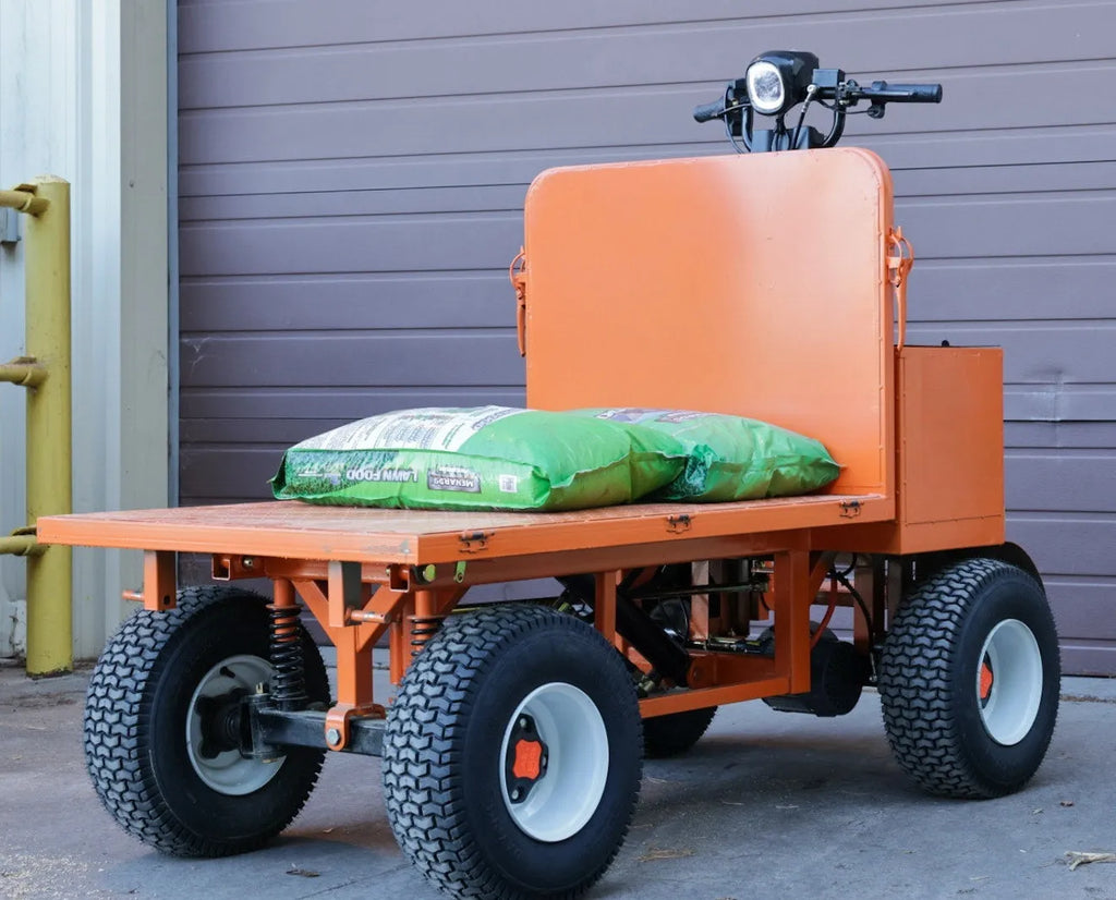 Four-wheel braking electric flatbed cart