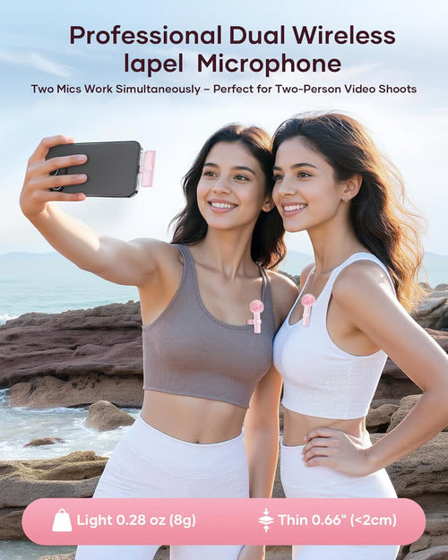 Dual Wireless Lavalier Microphones (iPhone/Android)