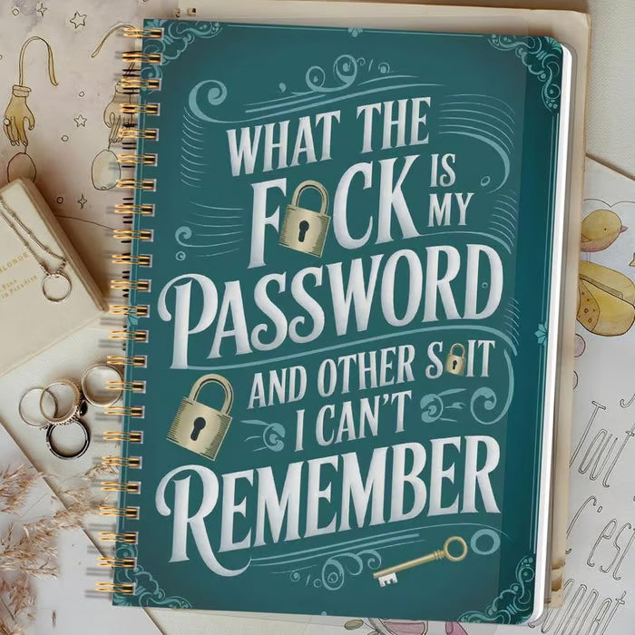 ⏰Last 4 hours Sale: Save 49%-📅Funny Password Notebook - Spiral Bound with Lock Icons & Funny Security Phrases✍️