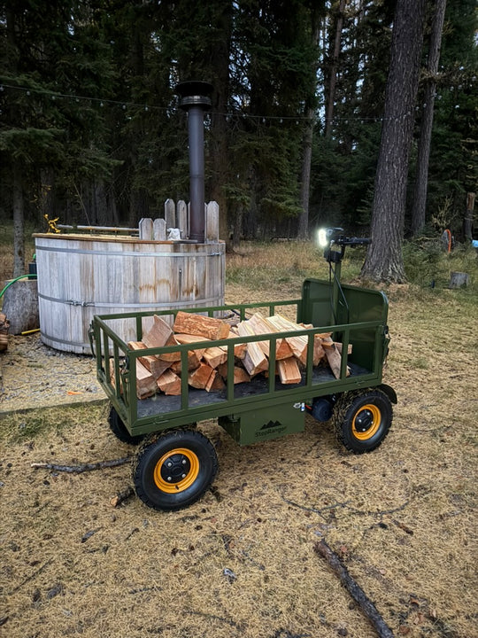 Four-wheel braking electric flatbed cart