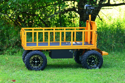 Four-wheel braking electric flatbed cart