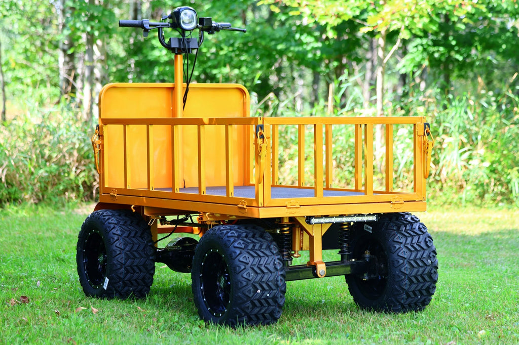Four-wheel braking electric flatbed cart