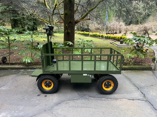 Four-wheel braking electric flatbed cart