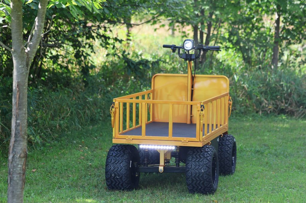 Four-wheel braking electric flatbed cart