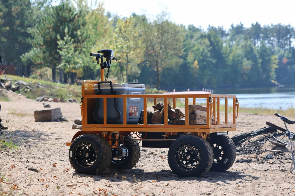 Four-wheel braking electric flatbed cart