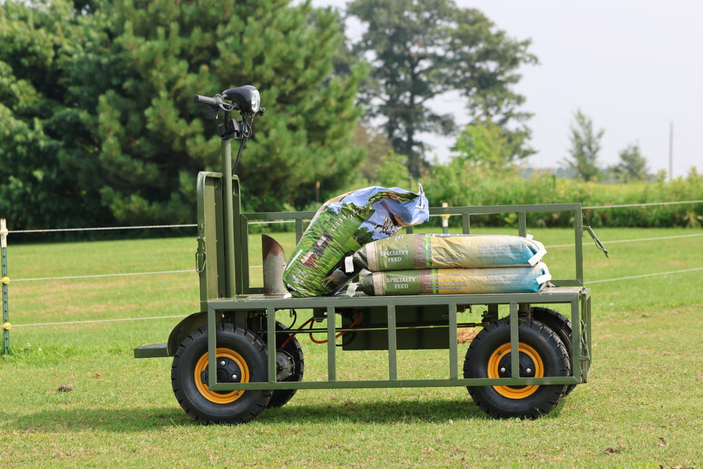 Four-wheel braking electric flatbed cart