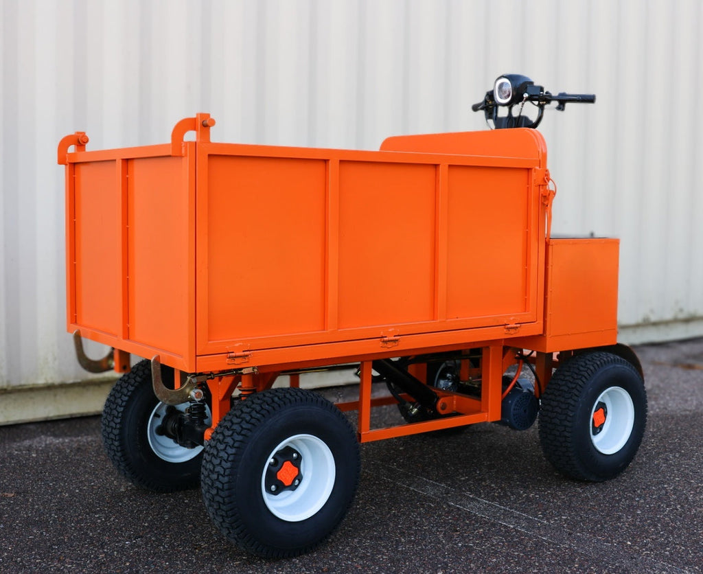 Four-wheel braking electric flatbed cart