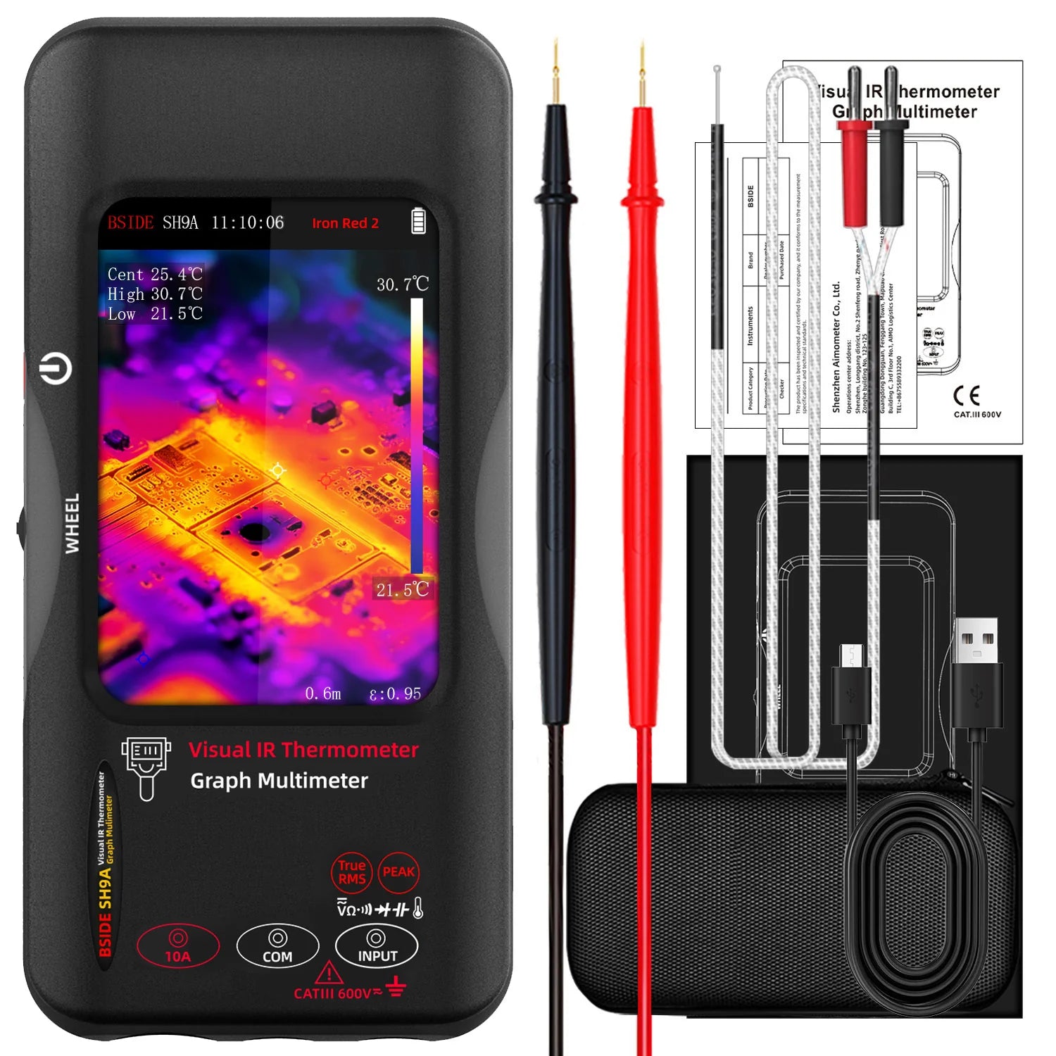 BSDIE Touchscreen thermal imaging multimeter with infrared camera