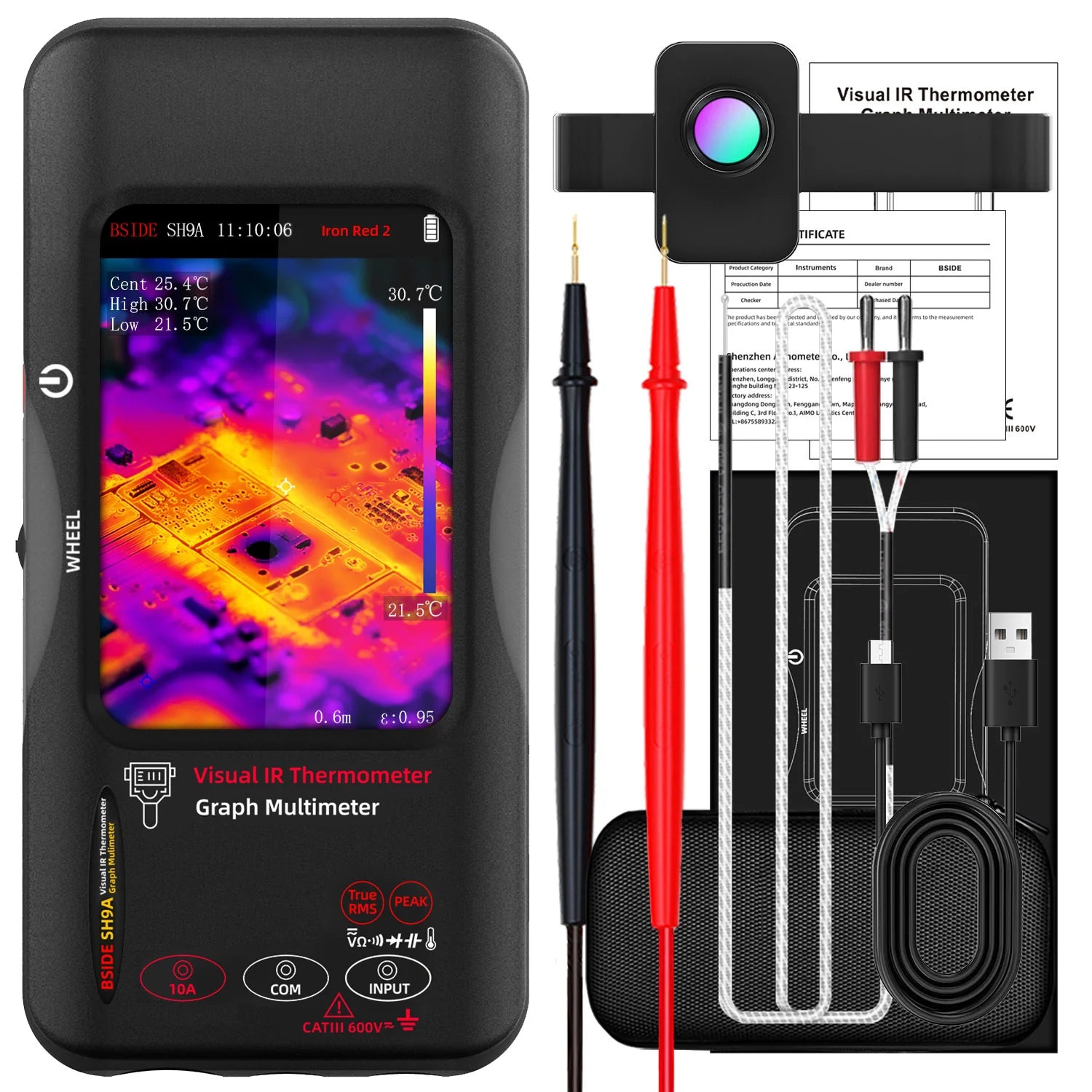 BSDIE Touchscreen thermal imaging multimeter with infrared camera