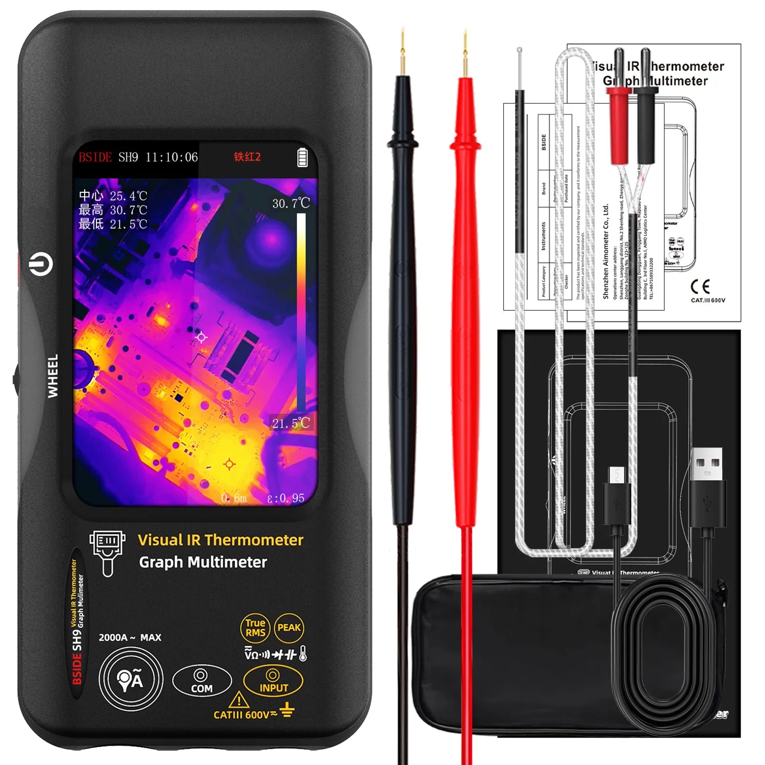 BSDIE Touchscreen thermal imaging multimeter with infrared camera