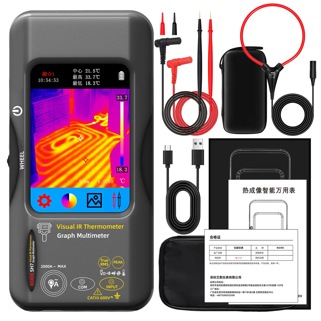 BSDIE Touchscreen thermal imaging multimeter with infrared camera