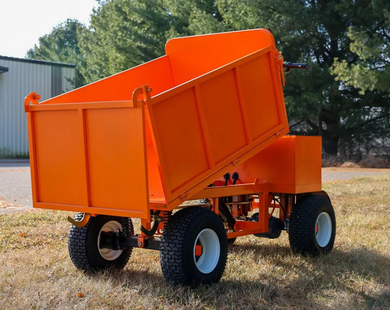Four-wheel braking electric flatbed cart