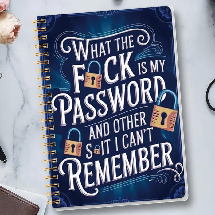 ⏰Last 4 hours Sale: Save 49%-📅Funny Password Notebook - Spiral Bound with Lock Icons & Funny Security Phrases✍️