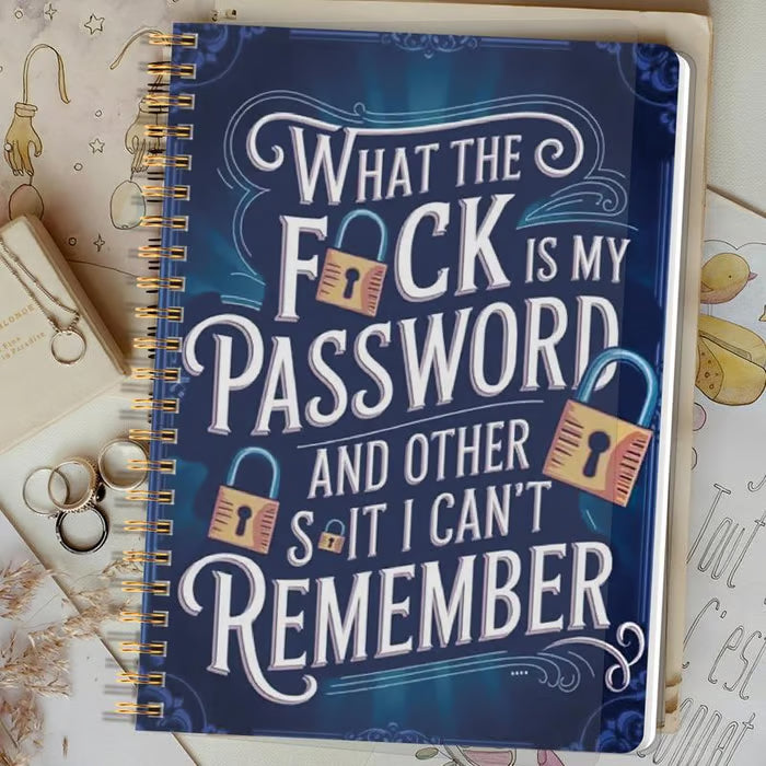 ⏰Last 4 hours Sale: Save 49%-📅Funny Password Notebook - Spiral Bound with Lock Icons & Funny Security Phrases✍️